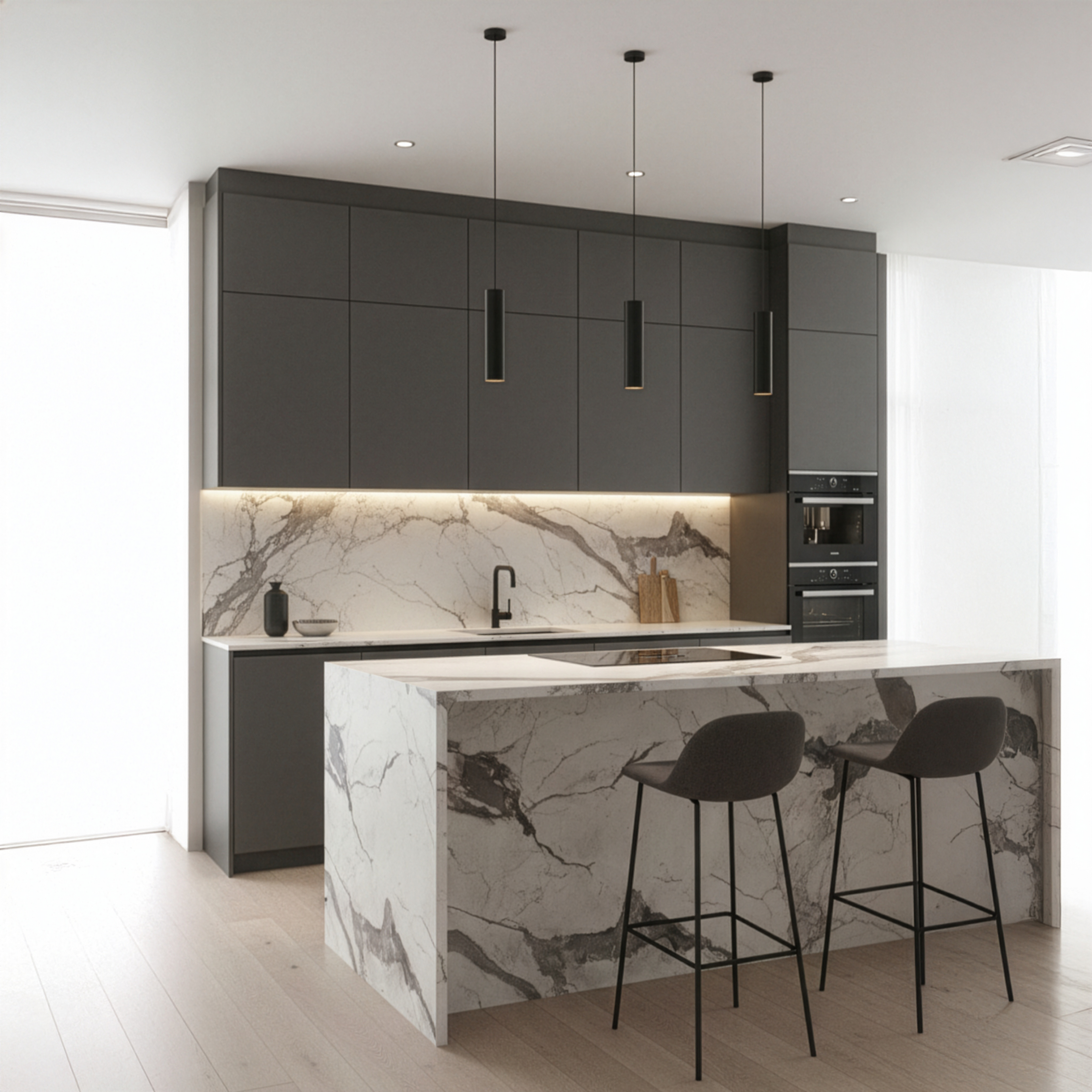 Grey PVC Marble Panel