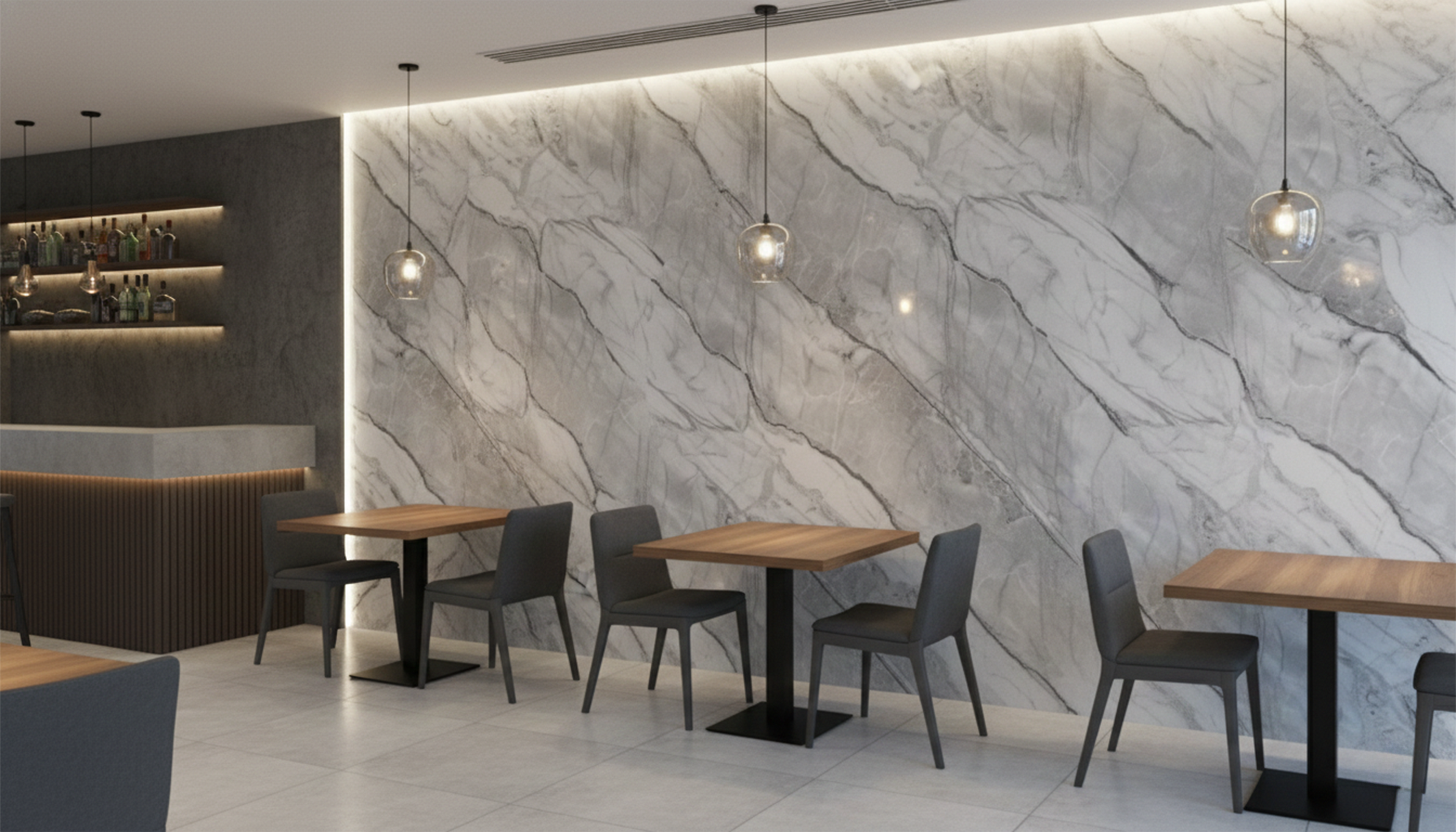 Silver Luxury PVC Marble Panel