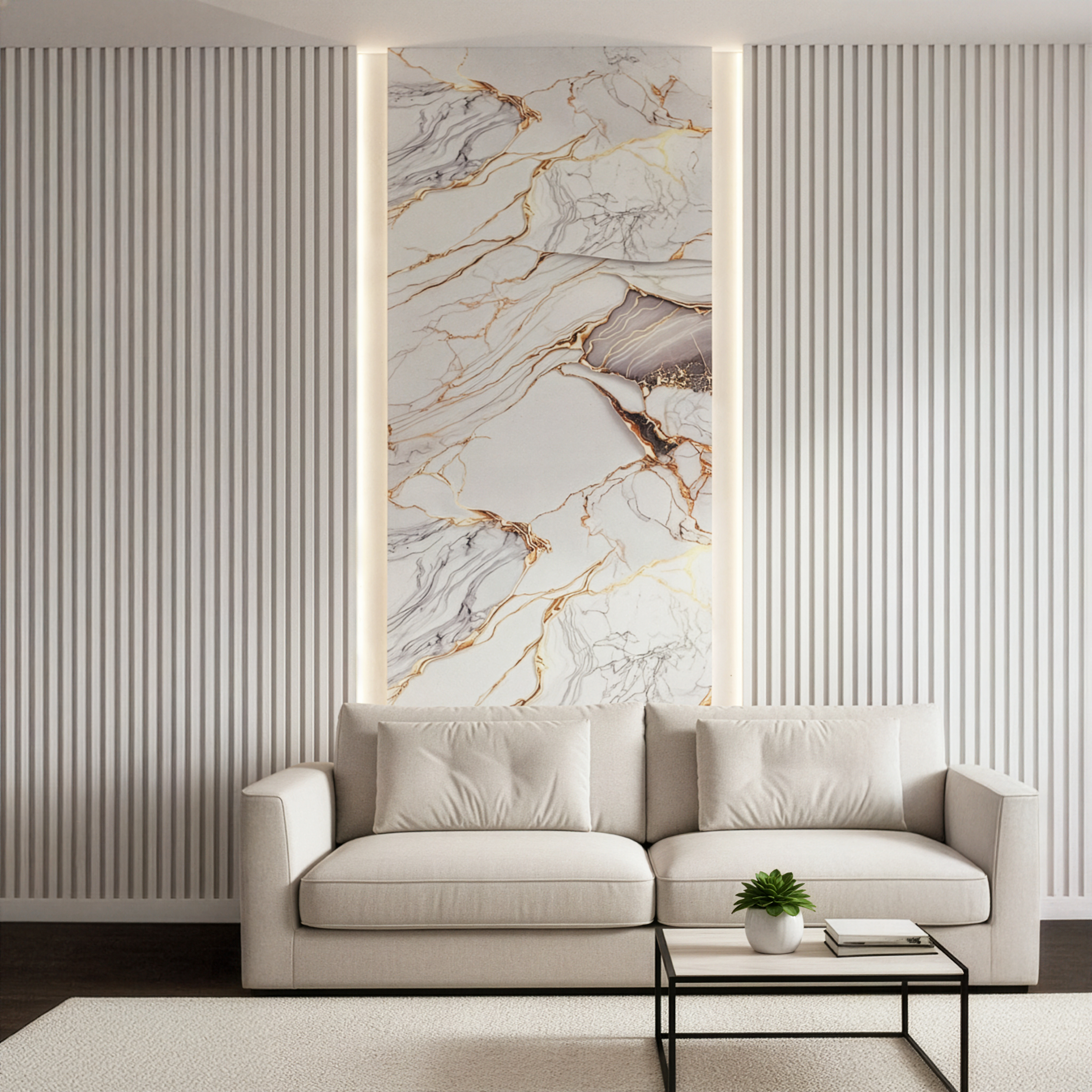 Gold PVC Marble Panel