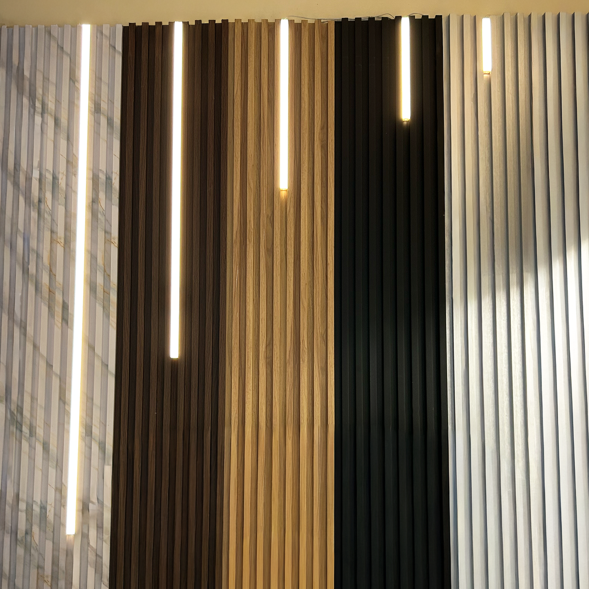 5 piece WPC wall panel lights