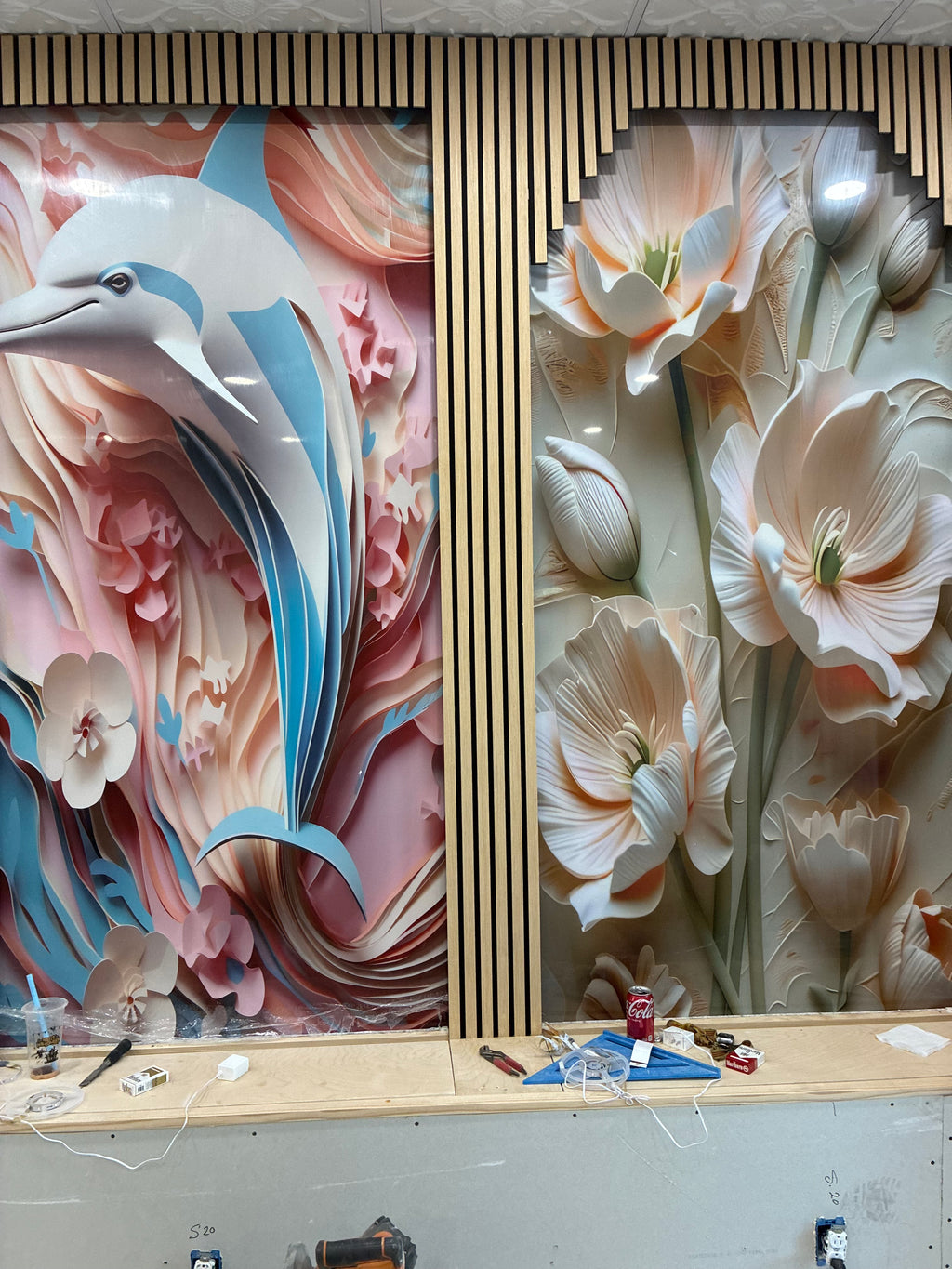 Flower Pink Design PVC Marble Panel