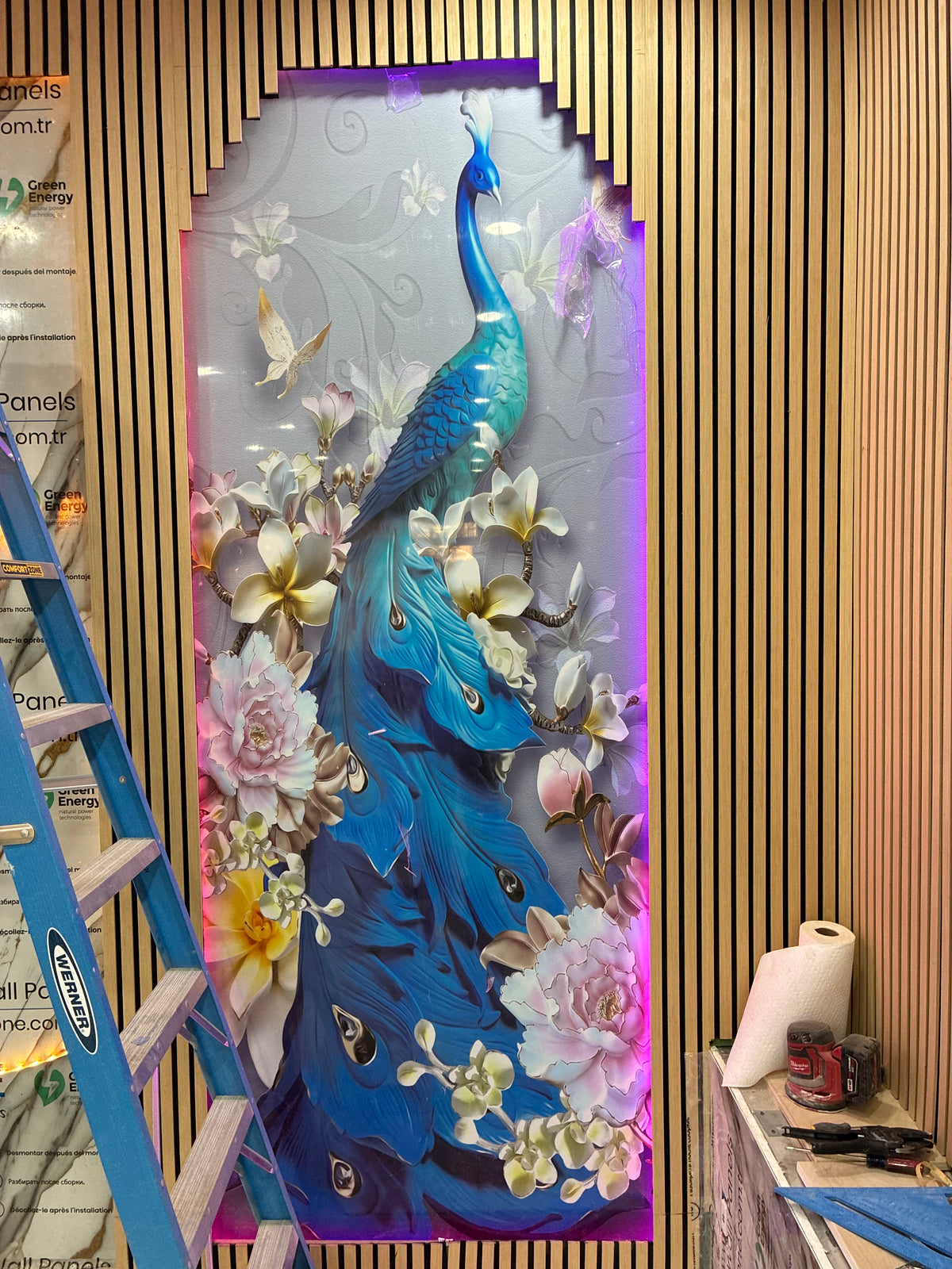 Peacock PVC Marble Panel Design