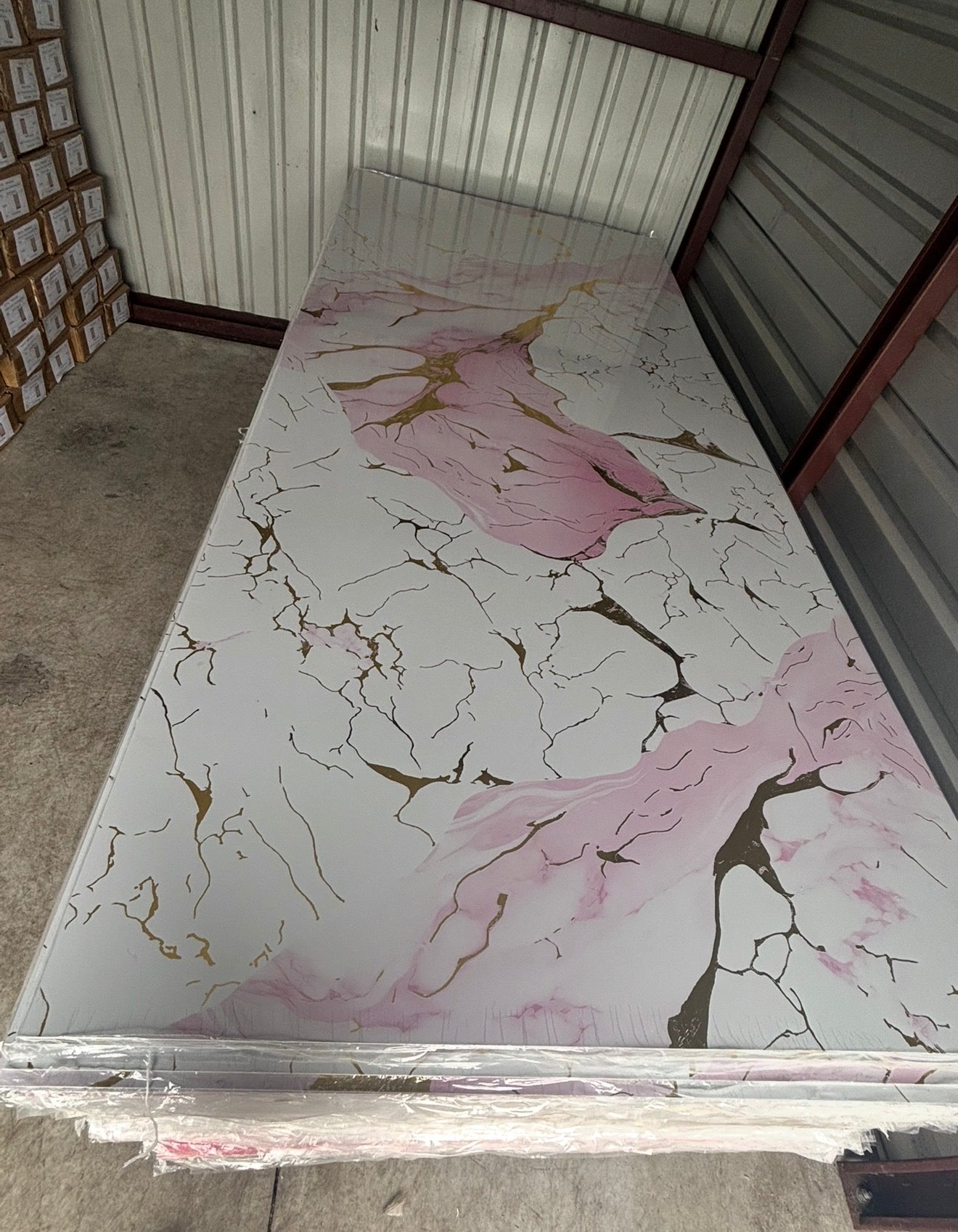 Pink / white New PVC Marble