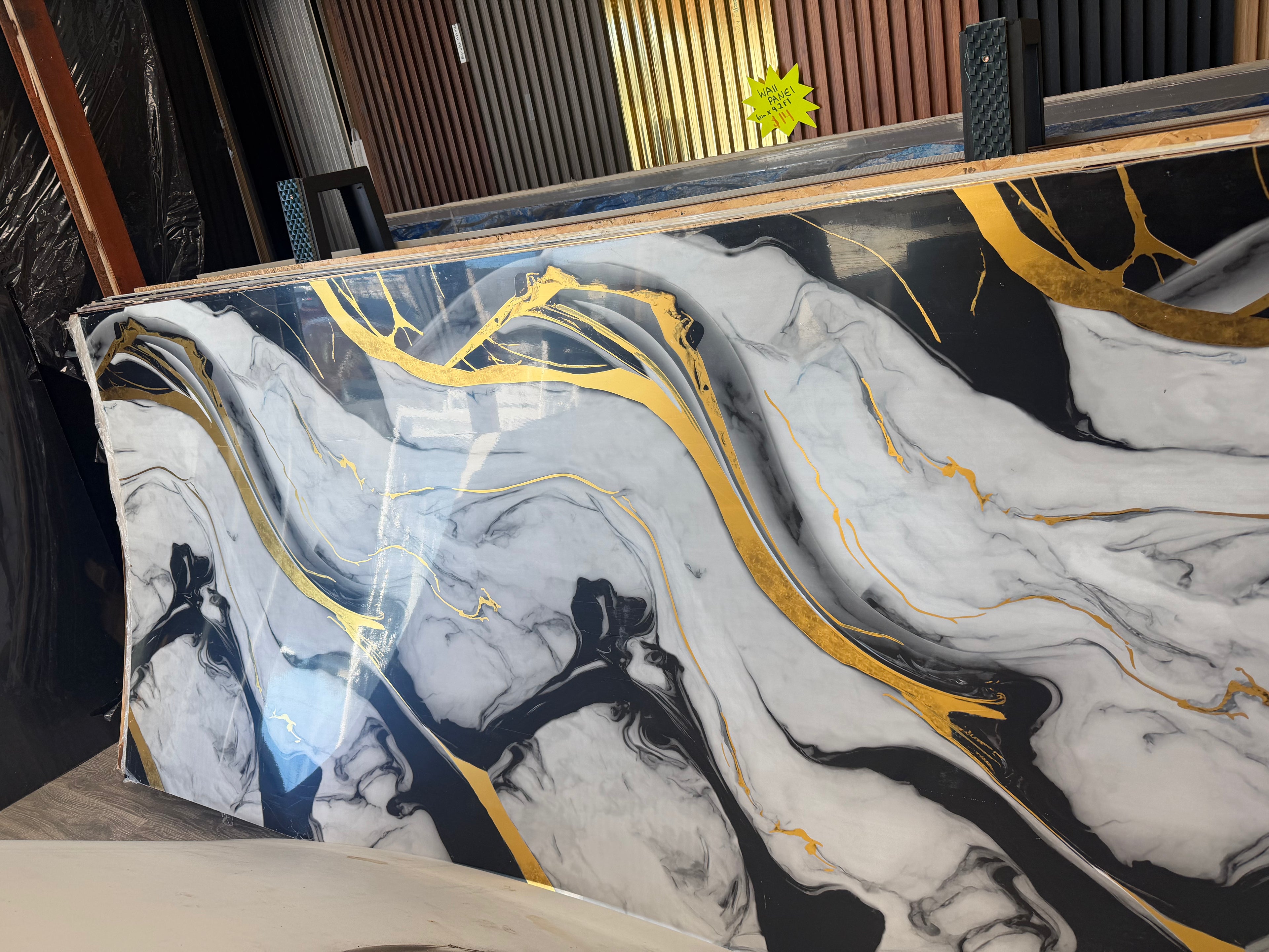 March New Gold PVC Marble Panel