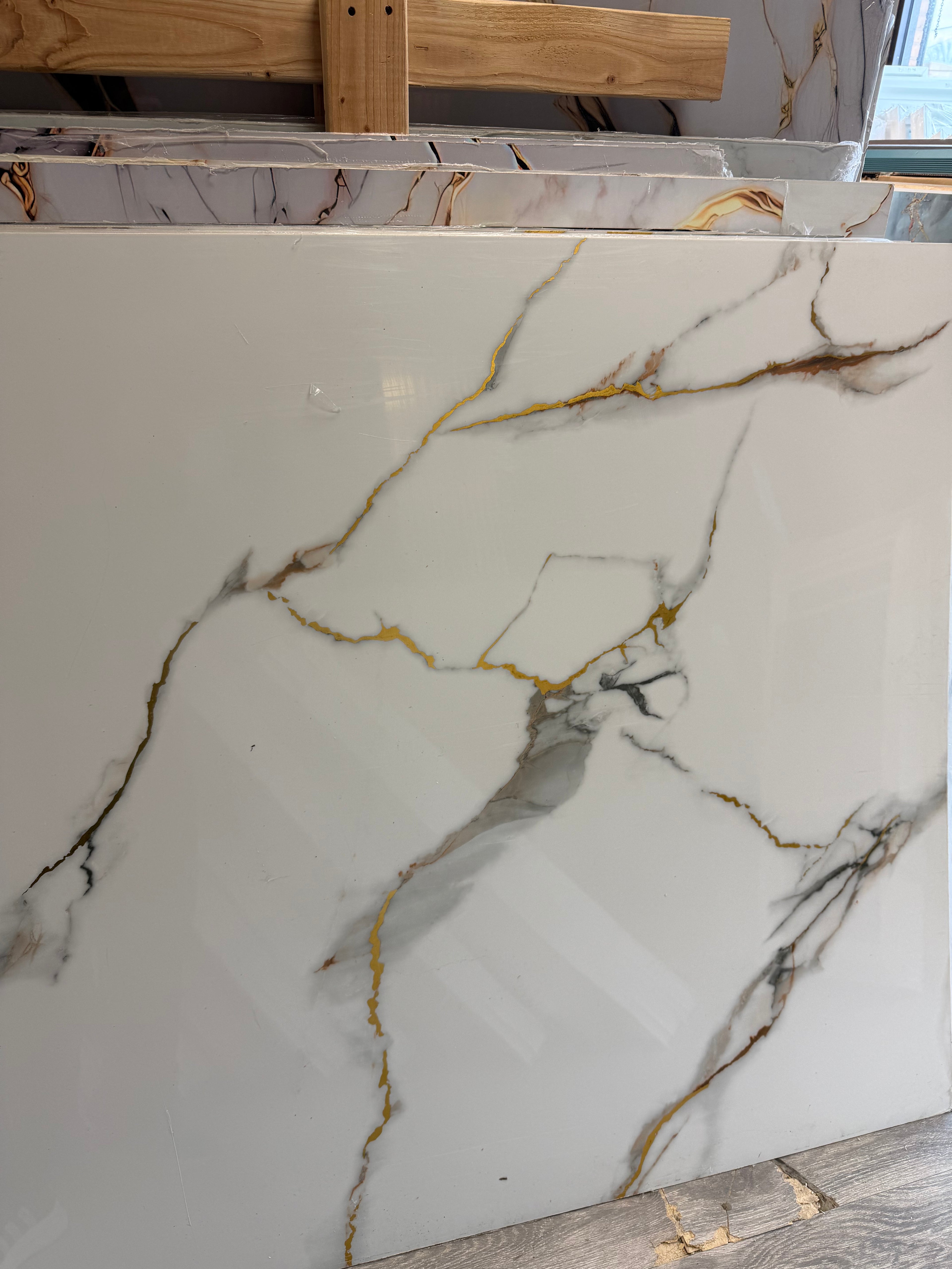 GOLD Simple New Luxury PVC Marble Panel