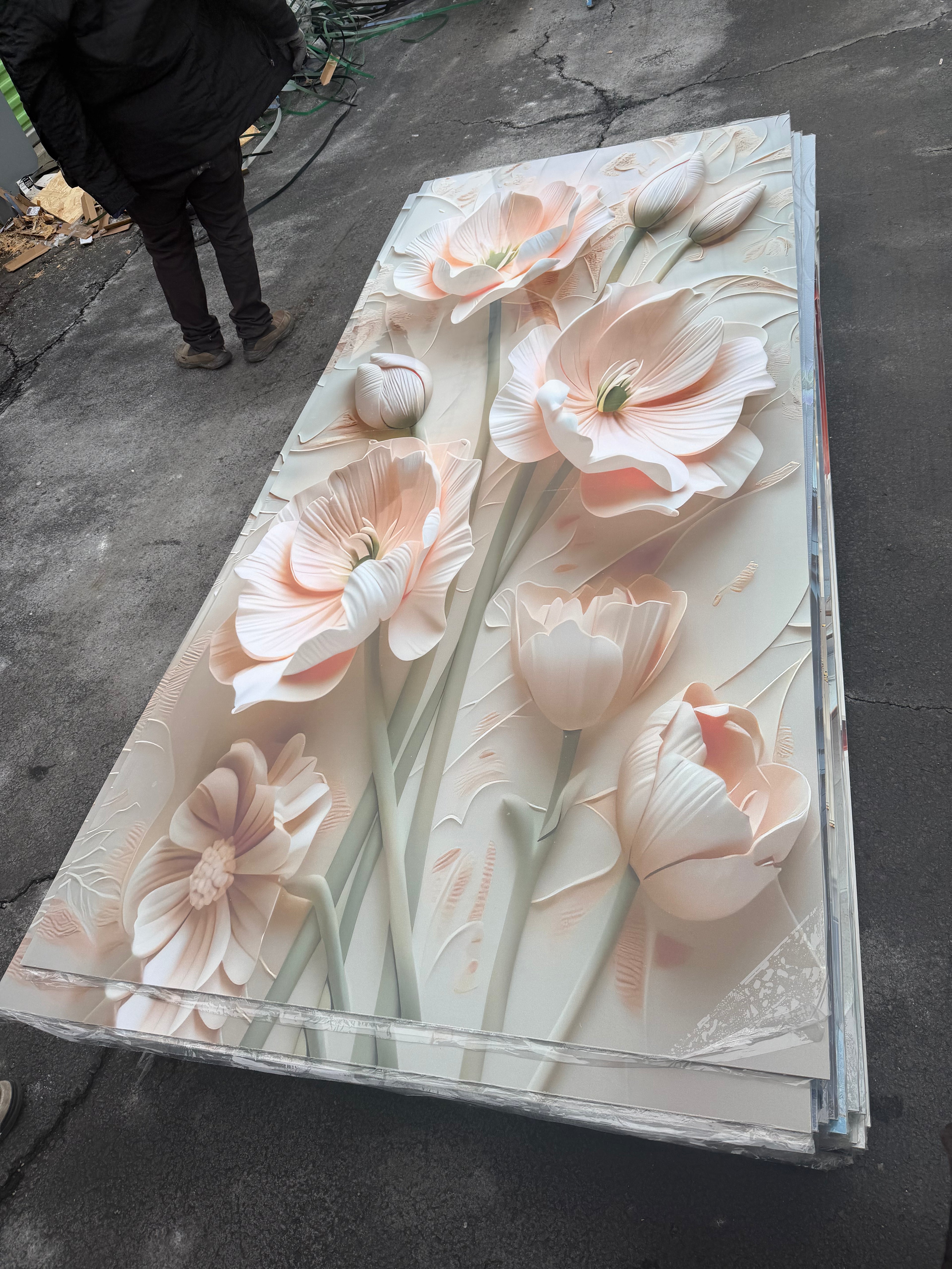Flower Pink Design PVC Marble Panel