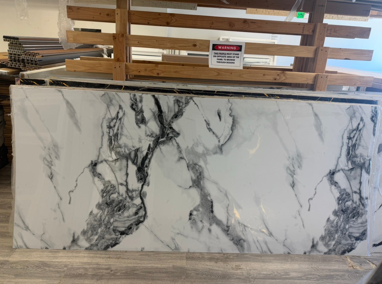 August New Black and White PVC Marble Panel