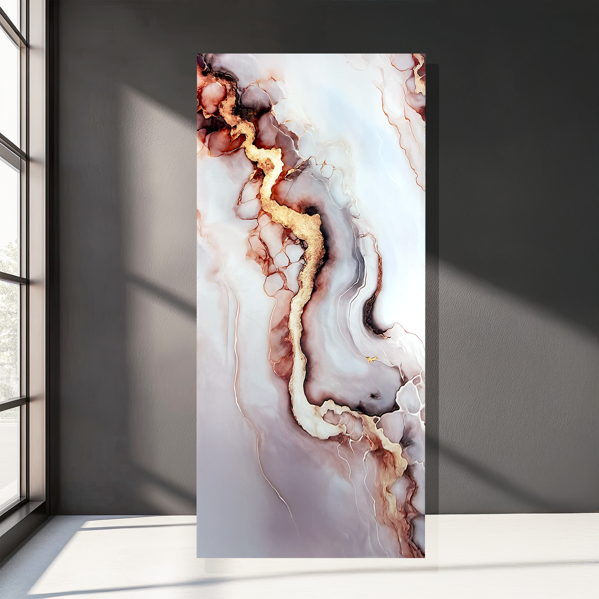 Red Swirl PVC Marble Panel