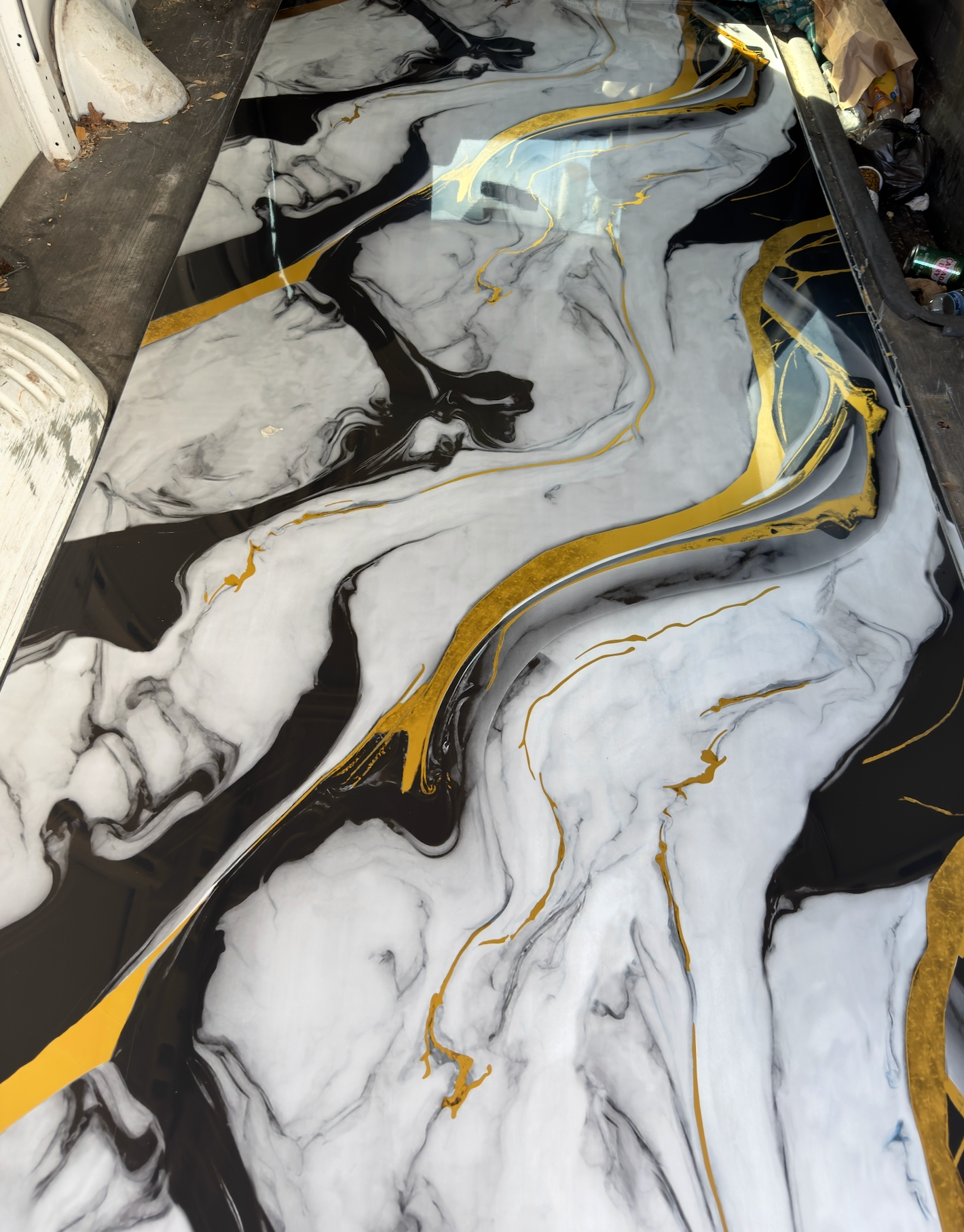 March New Gold PVC Marble Panel