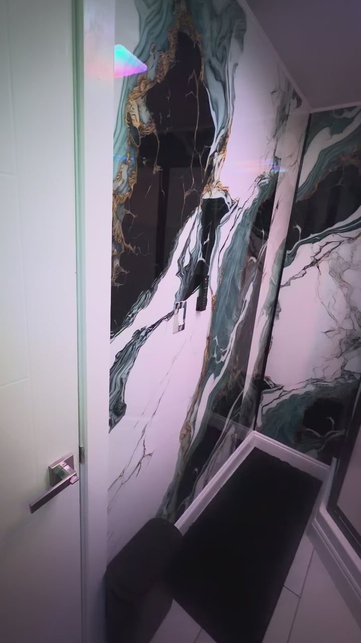 Blue Black PVC Marble Panel