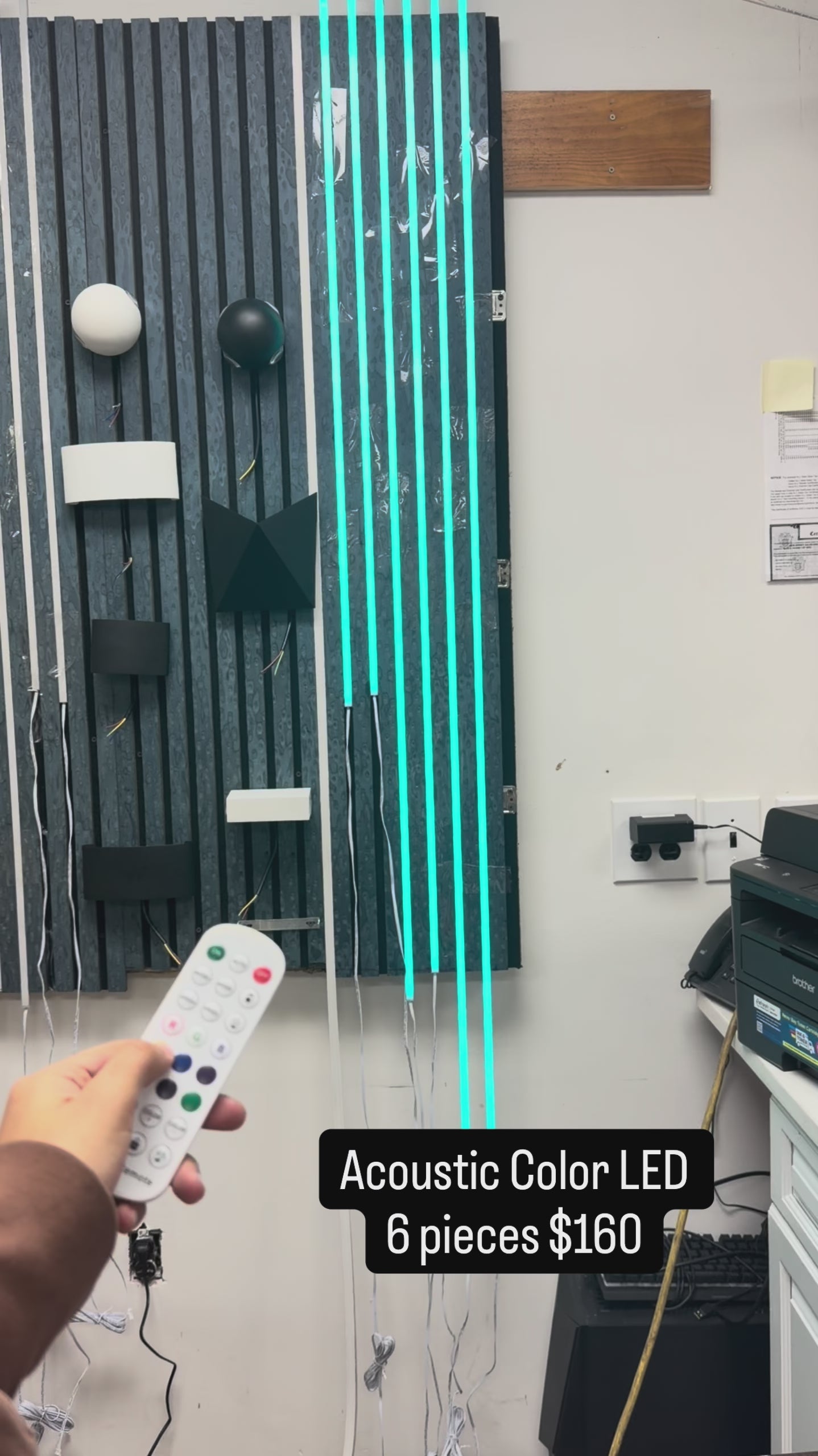 6 piece COLOR Acoustic wall panel light