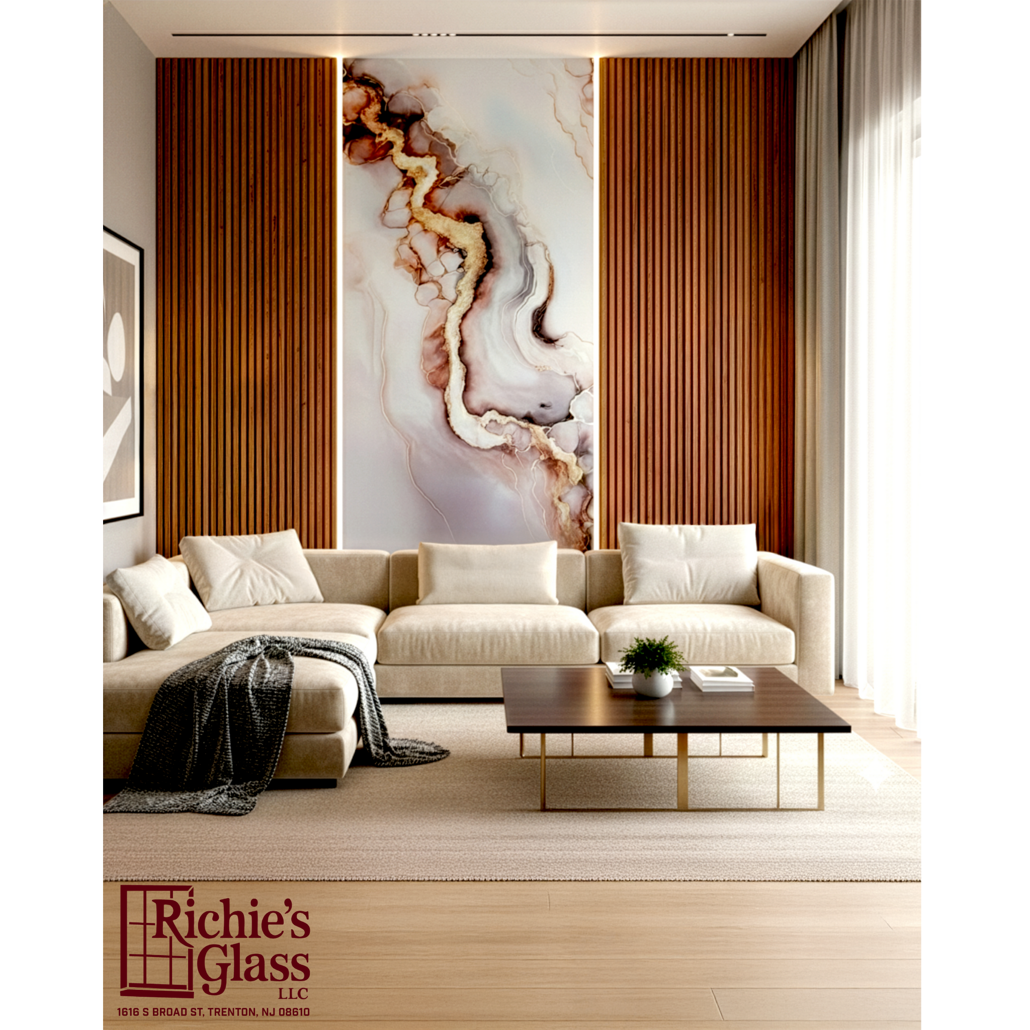 Red Swirl PVC Marble Panel