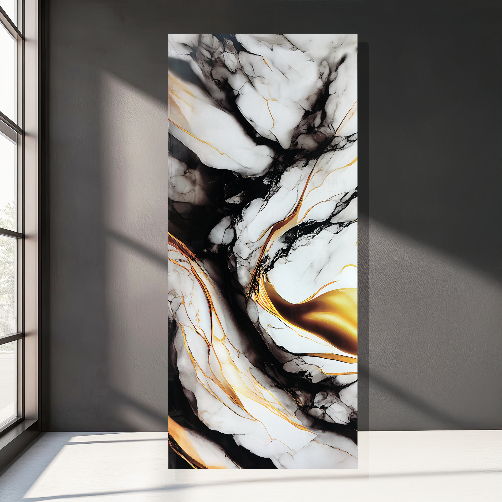 Gold/Black/White  PVC Marble Panel